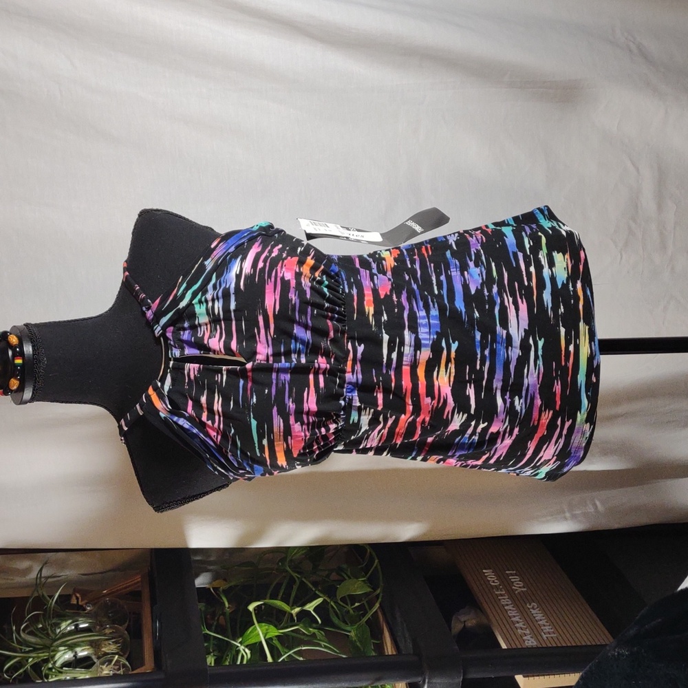 NWT Trimshaper Multicolor Tankini Top - Size 12